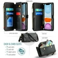 thumbnail image 4 of Allytechgroup iPhone 13 Pro Max Wallet Case with Shoulder Strap, Strap Wrist, Zipper Pocket, Cards Slots, RFID Blocking Shockproof Bumper Mini Carring Bag Phone Case for Apple iPhone 13 Pro Max,Black, 4 of 9