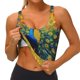 thumbnail image 3 of Fotbe Peacocks Sujetador Deportivo Largo sin Aros para Mujer con Almohadillas y Soporte Medio, Transpirable y Absorbente, Camiseta Tipo Chaleco o Tank Top-Large, 3 of 8