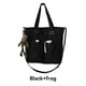 thumbnail image 4 of Minnieouse Bolsa de lona impermeable, bandolera, organizador de botellas de agua, con colgante de estilo japonés, bolso de un solo hombro Envolturas para manijas de equipaje Negro+colgante Minnieouse AP016871-04, 4 of 6