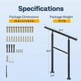 thumbnail image 6 of SPECSTAR 2-Pack Outdoor Handrails, 2-Pack Galvanized Steel Railing, Black Round Exterior Hand Railing for Porch, Deck, or Indoor Stairs, 6 of 8