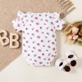 thumbnail image 4 of StylesILove Infant Baby Girls Floral Print Short Sleeve Bodysuit & Shorts & Headband 3pcs Set Spring Summer Romper Outfit (Red Rose, 24 Months), 4 of 7