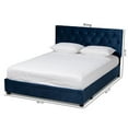 thumbnail image 4 of Bowery Hill Modern Velvet Tufted Platform Storage Queen Bed in Blue, 4 of 12