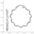 thumbnail image 2 of Solid 925 Sterling Silver Twisted Tube Hoop Earrings - 39mm x 34mm, 2 of 3