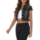 thumbnail image 4 of CHAQUETA DE JEAN CORTA PARA MUJER CON MANGAS CORTAS Y BOTONES EN NEGRO TAMAÑO XS, 4 of 6