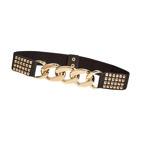 Yunhgft Fashion Women Wide Waist Belt Ladies Studded Waistbelt Cummerbunds Strap Clothes Aureate
