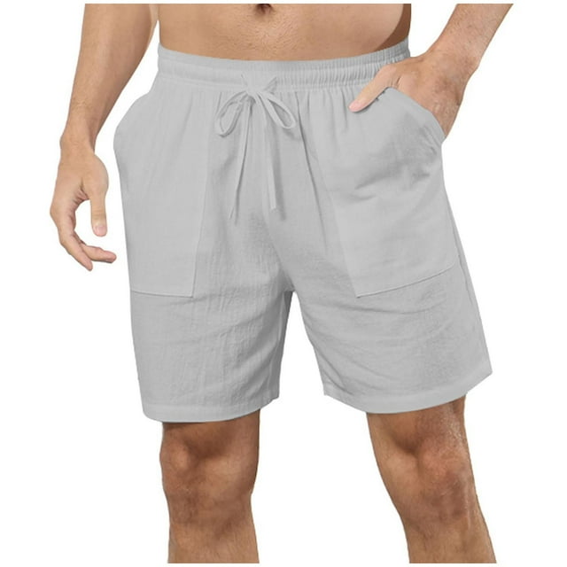 Mens Shorts, Mens Casual Solid Color Casual Drawstring Pockets Elastic Sports Shorts
