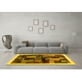 thumbnail image 3 of Ahgly Company Indoor Square Abstract Yellow Contemporary Area Rugs, 7' Square, 3 of 4
