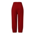 thumbnail image 5 of Lmnyox Wide Leg Capris for Women Elastic High Waist Crop Pants with Pocket Summer Lightweight Lounge Pants, 5 of 5