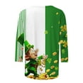 thumbnail image 5 of Happy St. Patrick Day Shirt for Women Casual Crew Neck 3/4 Length Sleeve T-Shirt Shamrock Graphic Pullover Tops, 5 of 6