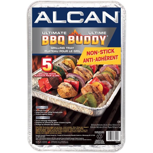 Alcan Ultimate Non-Stick BBQ Buddy Grilling Tray, 5 Count