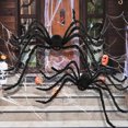 thumbnail image 5 of 5FT Giant Spider Halloween Decorations with 56 LED Purple Lights, Large Black Realistic Spider with Timer & Remote Control, Light up Spider for Indoor Outdoor Yard Halloween Decorations, 5 of 7