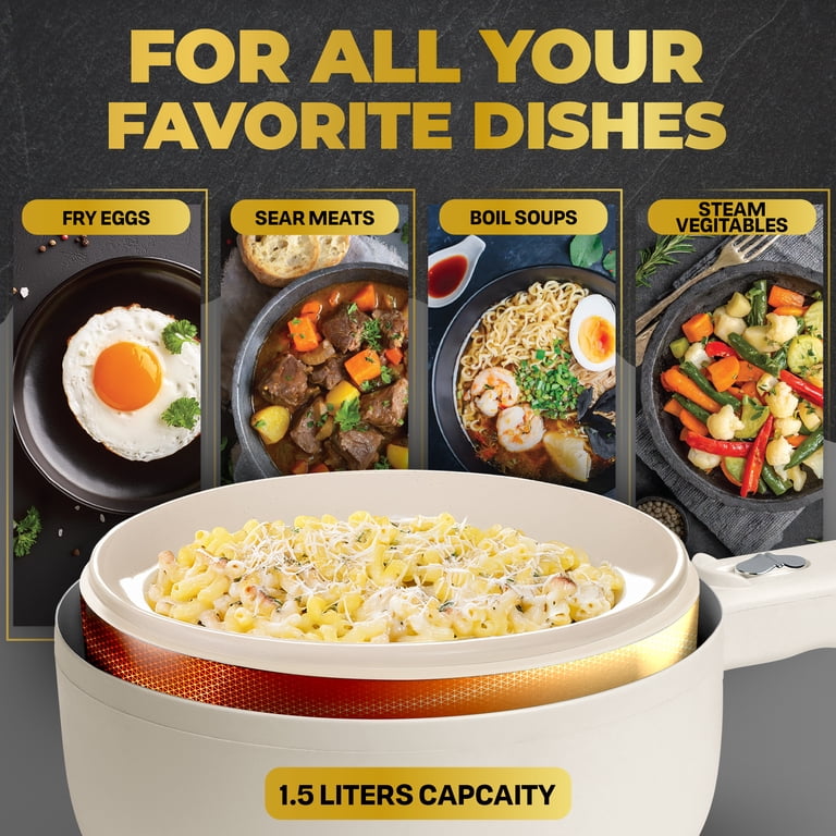 Ceramax Electric Hot Pot, 1.5L, Nonstick Ceramic, White photo 3