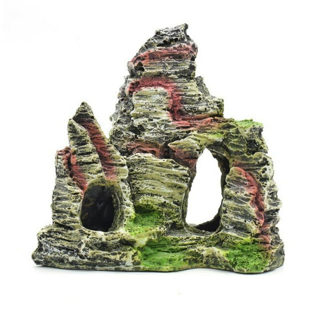 Mountain View Aquarium Rock Cave Tree Bridge Fish Tank Ornament Rockery Decor