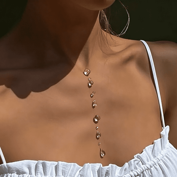 SELIVO Morning Dewdrop Earrings and Necklaces Choker for Women Floating Necklace Rain Drop Earrings Clear Water Droplet Necklaces Drop Earring Dew Jewelry Dewdrop Design Floating Necklace