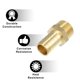 thumbnail image 3 of 10uds NPT Macho Agua Tubería Adaptador Latón Accesorio Conector 3/4 pulgadas Unique Bargains adaptadores de inyección de combustible automotriz, 3 of 6