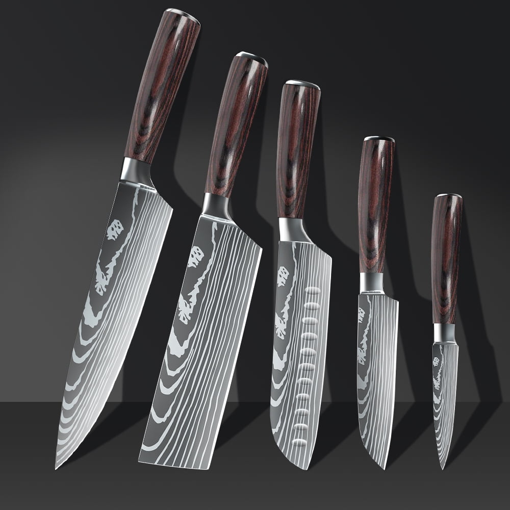 5-piece knife set professional chef knife set with gift box, high carbon stainless steel, perfect for home or restaurant holiday gifts