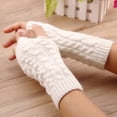 thumbnail image 2 of MIASHUI Men's and Women's Knit Fingerless Gloves for Fall and Winter, Ribbed Half Finger Gloves with Wrist Coverage, Unisex Retro Style H, 2 of 4