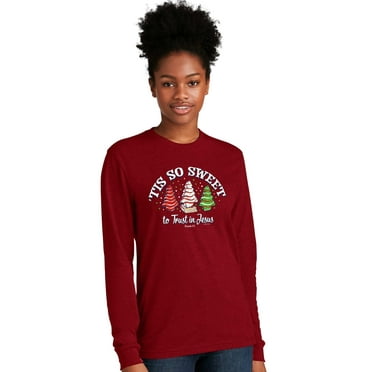Blessed Girl Womens Long Sleeve T-Shirt Tis So Sweet, Cardinal, MD