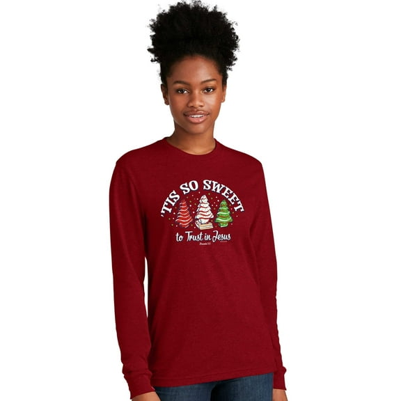Blessed Girl Womens Long Sleeve T-Shirt Tis So Sweet, Cardinal, MD
