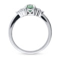 thumbnail image 4 of BERRICLE Sterling Silver Solitaire Rings Green Pear Cut Cubic Zirconia CZ Promise Ring for Women, Rhodium Plated 0.8 Carat Size 4, 4 of 8