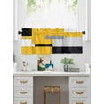 thumbnail image 5 of Valances for Windows Yellow Black Patchwork Rod Pocket Cafe Window Treatments Valance Curtains for Kitchen Bathroom Laundry Basement Windows 56"x16", 5 of 9