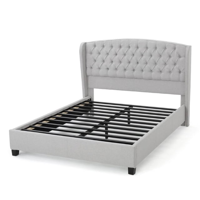 Noble House Virago Lit Plateforme Profil Bas Très Grand en Gris Clair