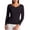 *Black, variant on ClodeEU Women's V Neck Long Sleeve Thermal Underwear Top ,Cozy Warm Base Layer ,Women's Plus L