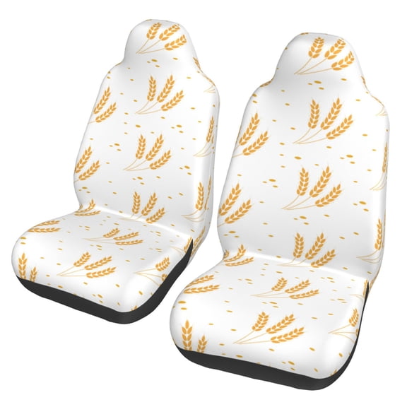 Yiaed Wheat Print Car Seat Covers,Universal Auto Seats Protector Fits for Car,SUV Sedan,Truck,Automotive Seat Covers & Accessories(Two packs)