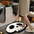 thumbnail image 4 of TRUEDAYS Halloween Decor Mat For Bathroom Gothic Cute Halloween Decoration Black White Half Circle Mat Non Slip Rug Bathroom Mat Plush Shower Rug, 4 of 6