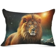 Bestwell Fierce Lion (3) Plush Pillow Case,Zippered Bed Pillow Pillowcases,Super Soft and Cozy Pillowcase Covers for Sleep Decoration - King Size 20x40in
