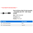thumbnail image 2 of Front Left Driver Side CV Axle Assembly - Compatible with 1997 - 2001 Honda Prelude 1998 1999 2000, 2 of 2
