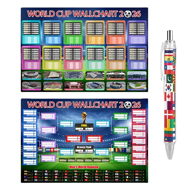 Póster de fixture del Mundial 2026 ZOBVEX 58x102 cm