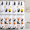 thumbnail image 1 of Whimsical Halloween Shower Curtain Pumpkins Design Fun & Festive Bathroom Décor, 1 of 4
