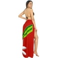 thumbnail image 4 of HAPPY BAY Women's Beachwear Summer Bikini Wrap Sarong Swim Cover up Skirt Bathing suit Swimwear Swimsuit Beach Wraps Coverups for Women One Size Red, Hibiscus, 4 of 5