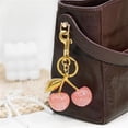 thumbnail image 4 of Cherry Keychain & Bag Charm Topboutique Key Chain Accessories Glitter Cherry Purse Charms Metal Keychain Accessory for Women Purses Bags Handbags Wallets Backpacks,Gold, 4 of 7