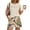 Complexion, variant on Womens Short Sets 2 Piece Outfits Short Sleeve Lounge Pleated Tops and Shorts Set Plus Size Soft Summer Tracksuit Women, Green XL