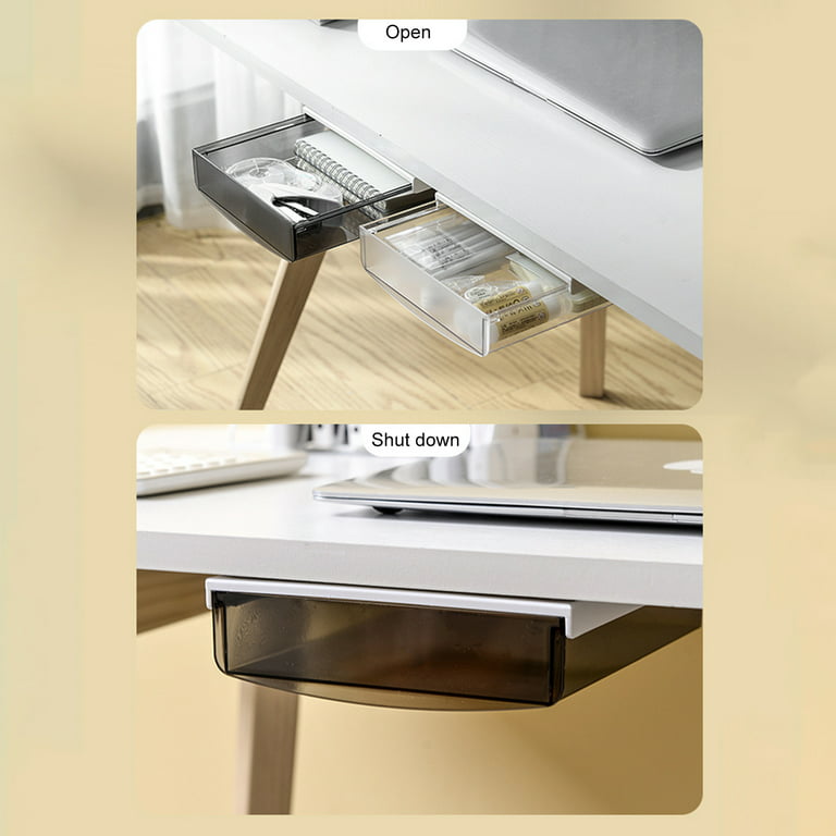 Under Desk Drawer Organizer Self-Adhesive Slideout Desk Drawer
