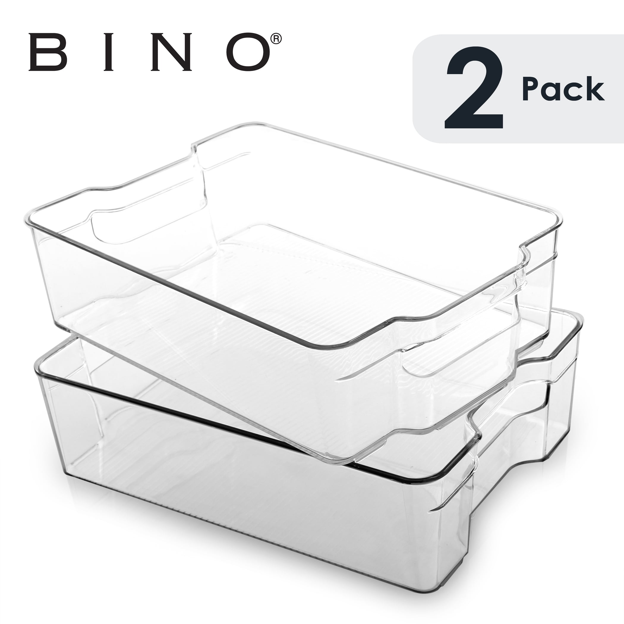 BINO | Plastic Organizer Bins, X-Small - 4 Pack | THE SOHO COLLECTION |  Multi-Use Organizer Bins | Pantry Organizer & Freezer Organizer Bins |  Plastic