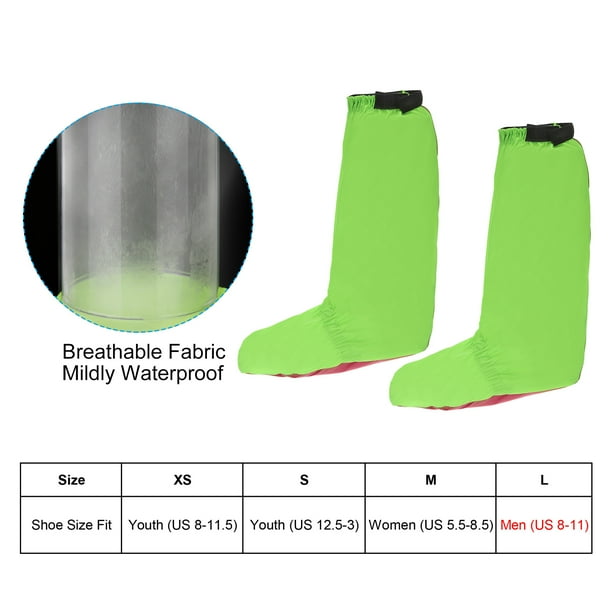 Unique Bargains Waterproof Shoe Covers Rain Shoe Cover Snow Boot Covers L Green