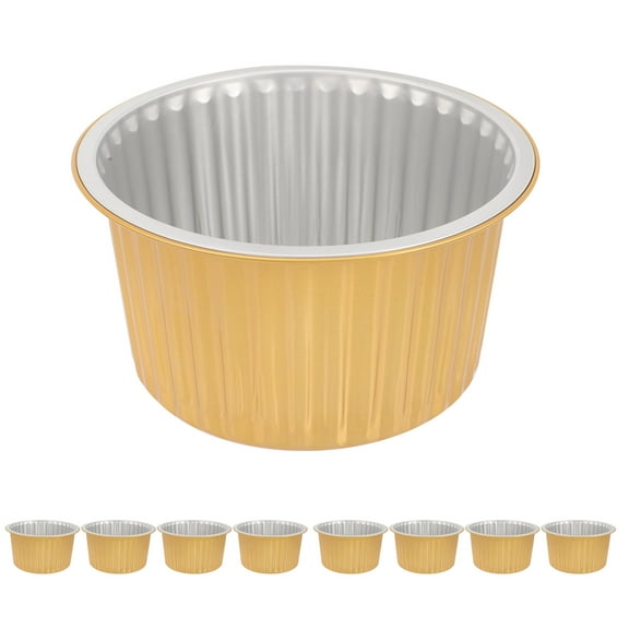 Raindrops 10Pcs Aluminum Foil Pans Barbecue Grill Pans Round Foil Pans Disposable Aluminum Foil Pans