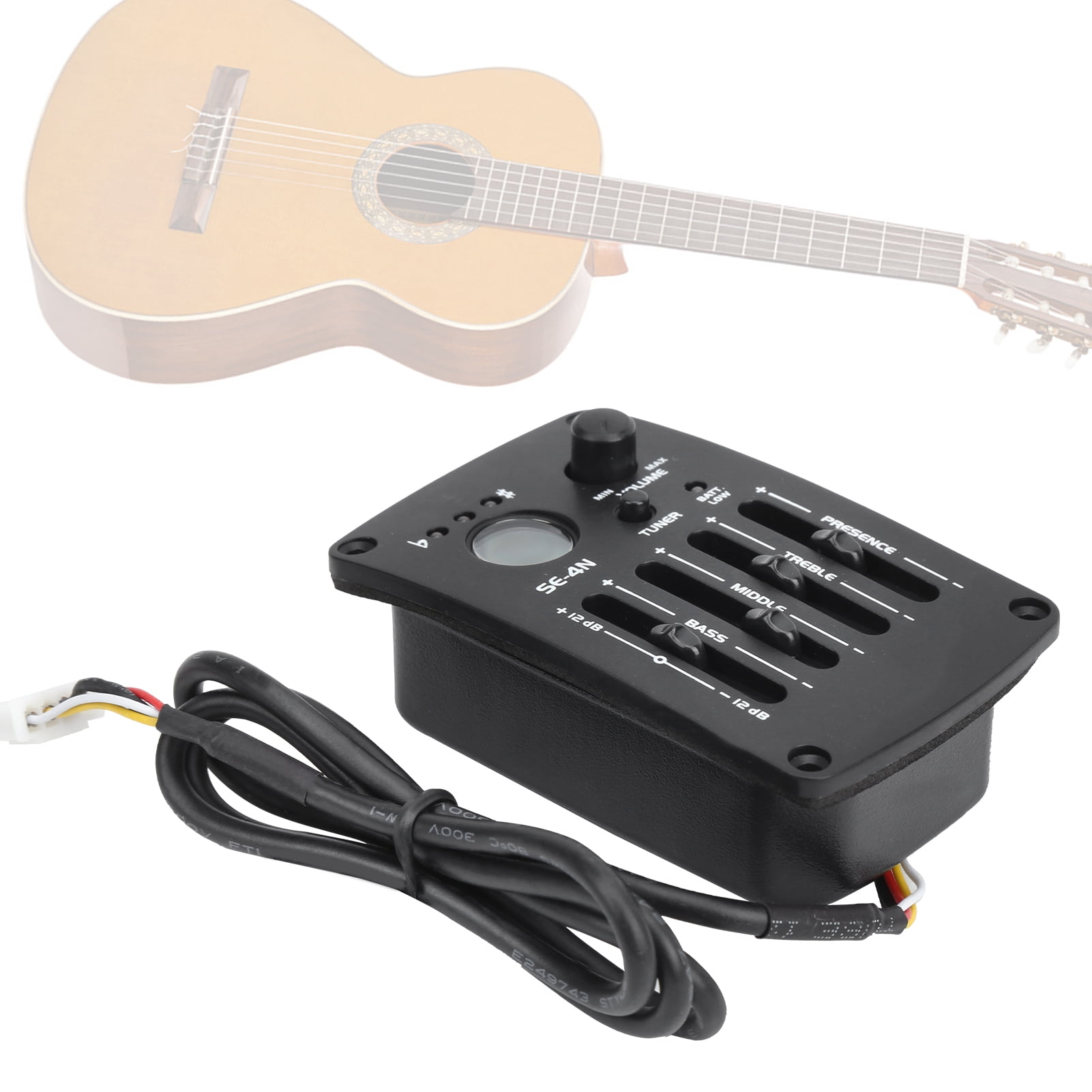 Sunix 4 Band Acoustic Guitar Preamp, EQ Equalizer Preamp Pickup SE‑4N