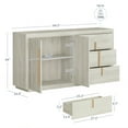 thumbnail image 7 of BELLEZE Sideboard Buffet Cabinet with Storage, Buffet Table with 3 Drawers and 2 Doors Storage Cabinet with Rose Gold Handles and Adjustable Shelves for Dining Room Living Rooms (Libra - White Sand), 7 of 7