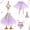 Purple, variant on Hawaiian Porch Goose Outfit Summer Porch Goose Outfit Fits 23" Statue with Swimming Ring for Cement Yard Decor