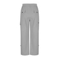 thumbnail image 6 of Qulqfy Gray Women's Pants 2025 Capri Casual Cotton High Waisted with Pockets Petite Cargo Pants Ladies Sweatpants S, 6 of 8