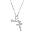 thumbnail image 2 of Delight Jewelry Silvertone Large ''It's a Boy'' I Have Plans for You Engraved Cross Zoey Necklace, 28", 2 of 4