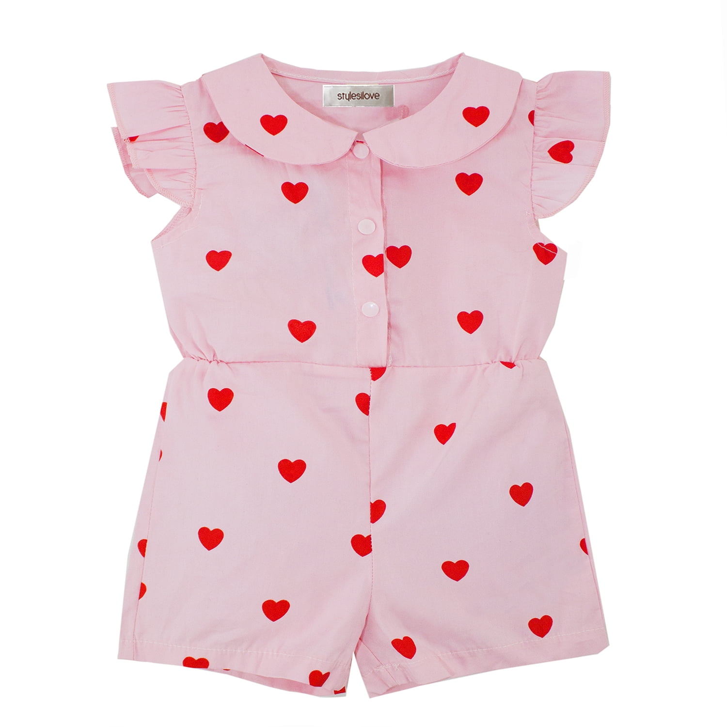 Styles I Love Infant Baby Girl Heart Pattern Leopard Print Blouse Short