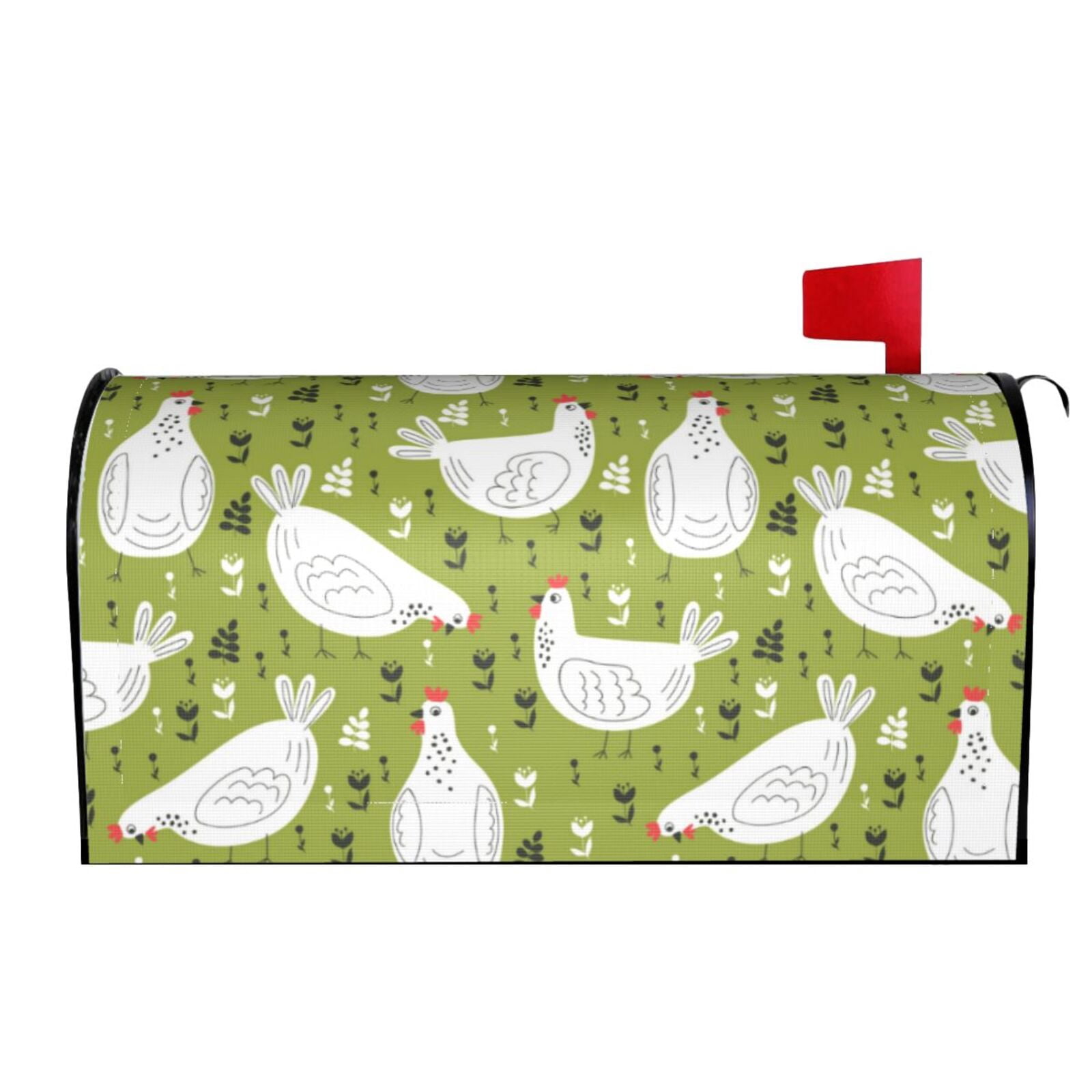 Xecao Lovely Chickens for Mailbox Cover with Magnetic Strips, Waterproof and Sunscreen, Adds a Decorative Touch to Your Garden Yard.