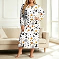 thumbnail image 2 of Nowekniz Women's Halloween Printed Casual Plus Size Long Sleeved Loose Nightgown, 2 of 7