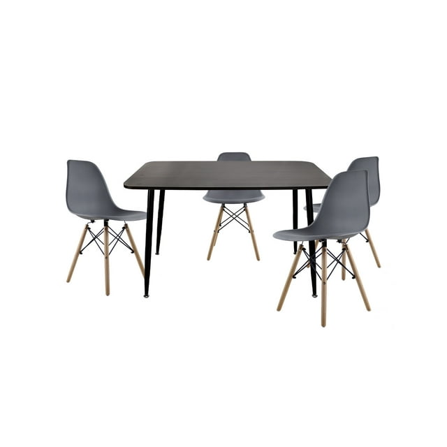 Comedor Rectangular Murcia 120x70 con Sillas Gris para 4 personas