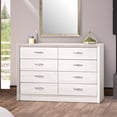 thumbnail image 1 of CorLiving Newport Mid-Century Modern Adult 8-Drawer Wide Double Dresser, White Washed, 1 of 11